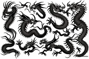 Golden dragon sleeve tattoo idea