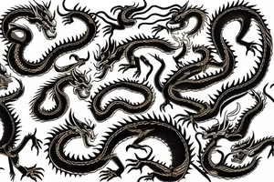 Golden dragon sleeve tattoo idea
