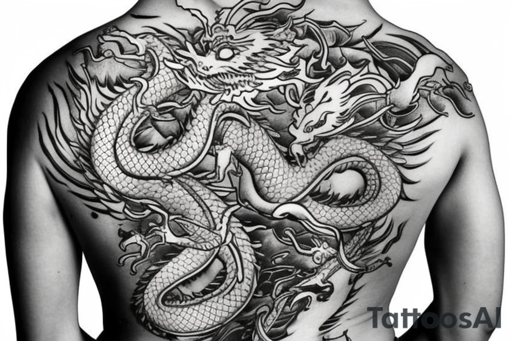 Golden dragon back tattoo tattoo idea