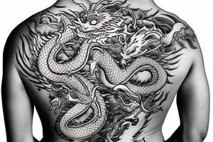 Golden dragon back tattoo tattoo idea