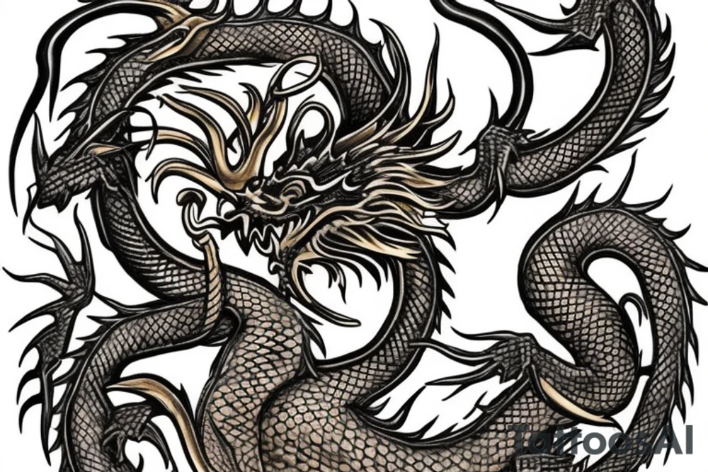 Golden dragon back tattoo tattoo idea