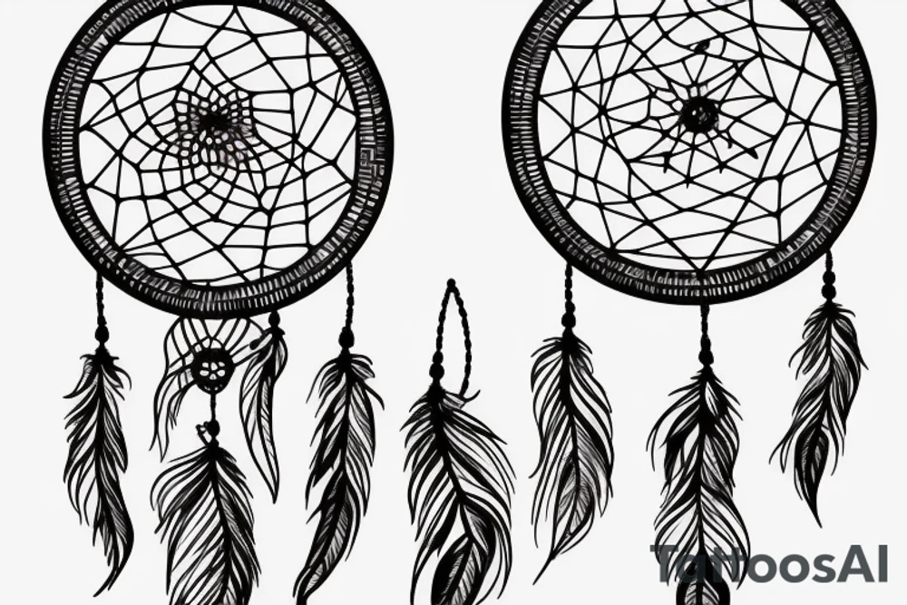 Dream catcher with mountains in the web tattoo idea