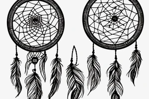 Dream catcher with mountains in the web tattoo idea