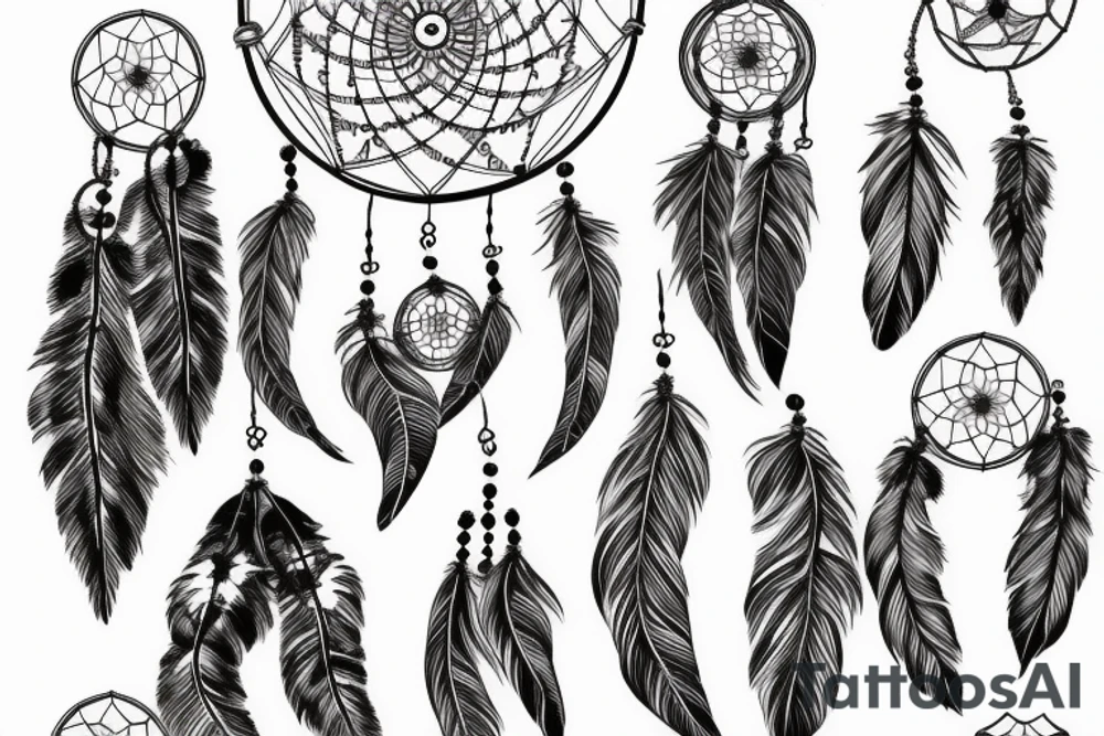 Dream catcher with mountains tattoo idea