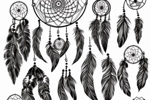 Dream catcher with mountains tattoo idea