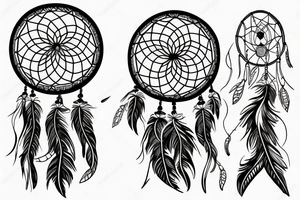 Dream catcher with flowers surrounding tattoo idea