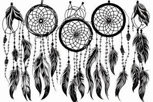 Dream catcher with flower tattoo idea