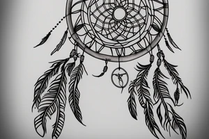 Dream catcher with flower tattoo idea