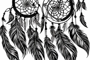 Dream catcher mountains in background tattoo idea