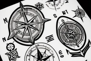 nautical compass tattoo idea