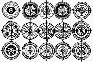 nautical compass with ship tattoo idea