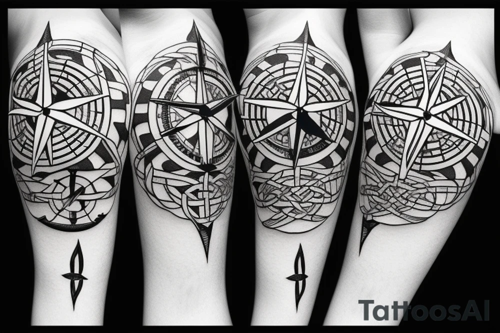 nautical compass celtic tattoo idea