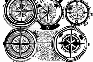nautical compass back tattoo idea