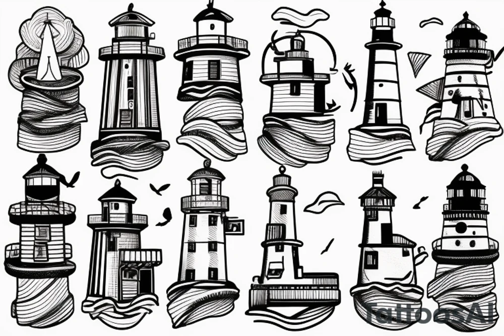 lighthouse shoulder tattoo idea