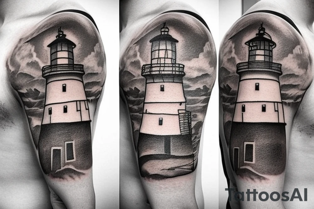 lighthouse shoulder tattoo idea