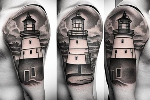 lighthouse shoulder tattoo idea