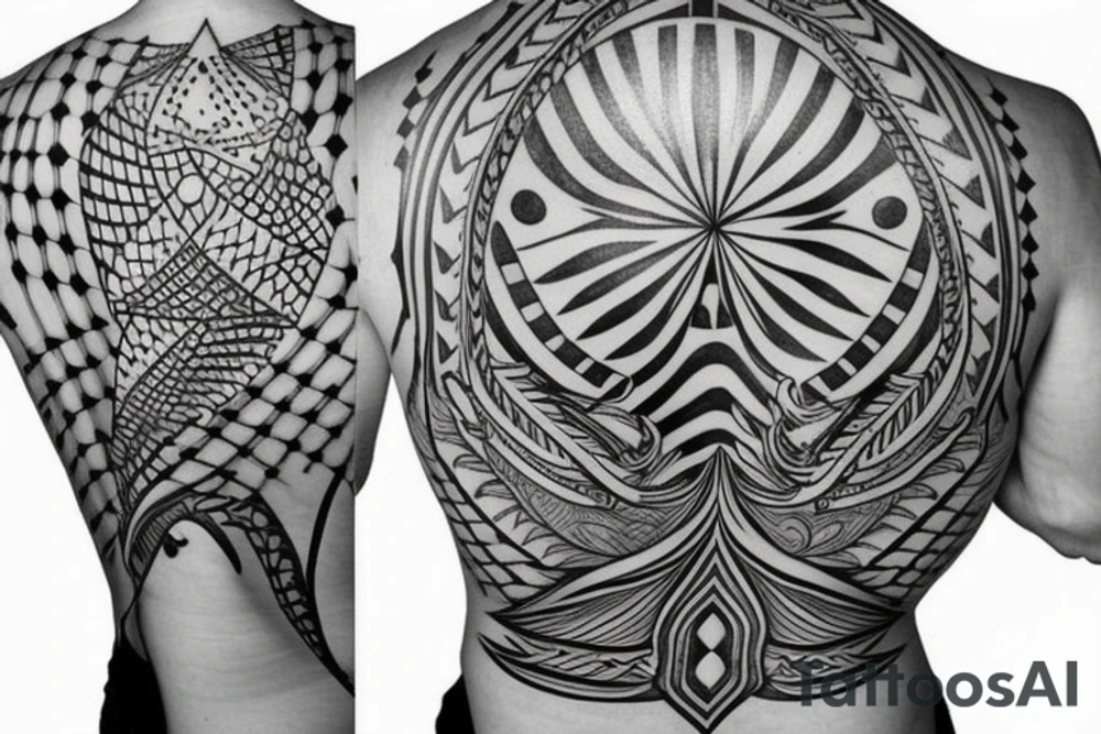nautical back tattoo idea