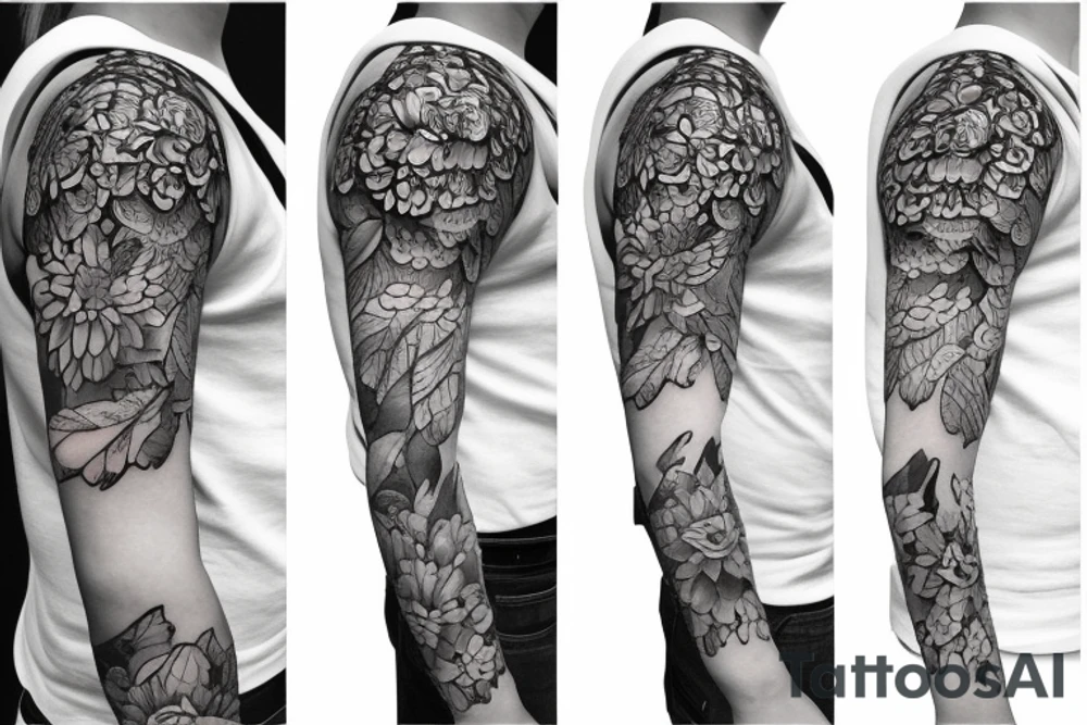 flower shoulder tattoo idea