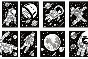 Astronaut in Space in front of the World tattoo idea