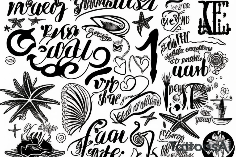 Beach with quote tattoo idea