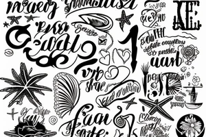 Beach with quote tattoo idea