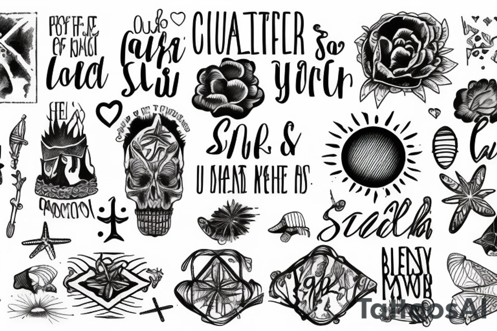 Beach with quote tattoo idea