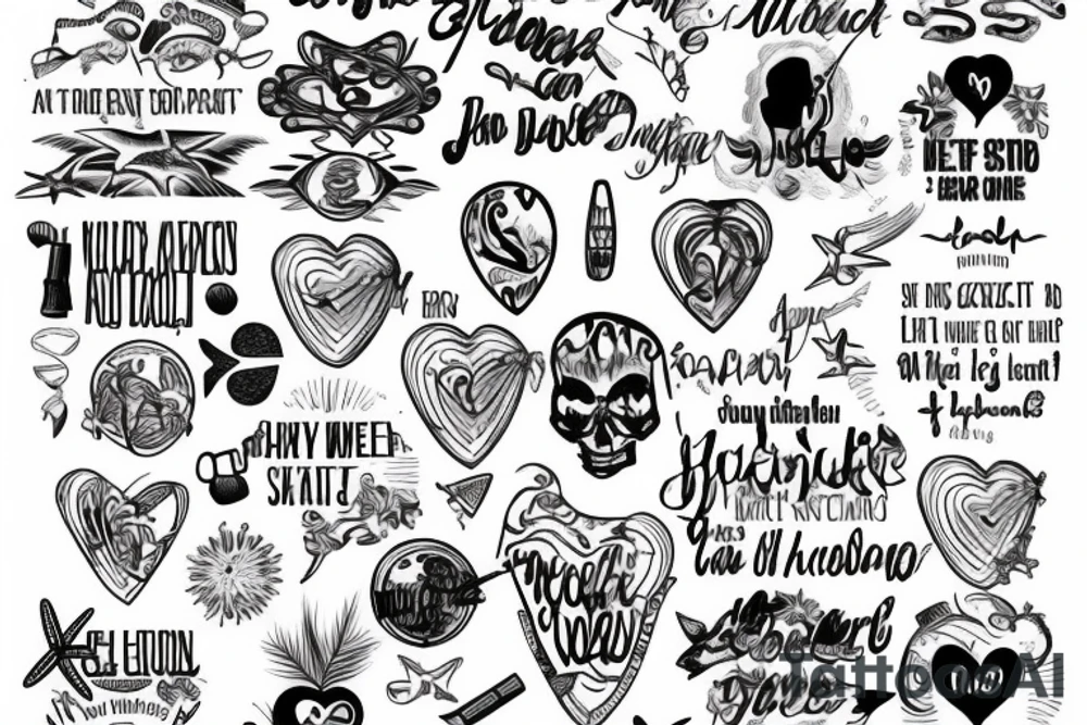 chest tattoo with Beach and quote tattoo idea