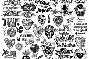 chest tattoo with Beach and quote tattoo idea