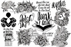 chest tattoo with Beach and quote tattoo idea