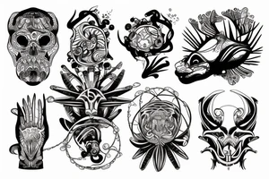 Tattoo with Beach and animals tattoo idea