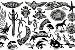 Tattoo with Beach and animals tattoo idea