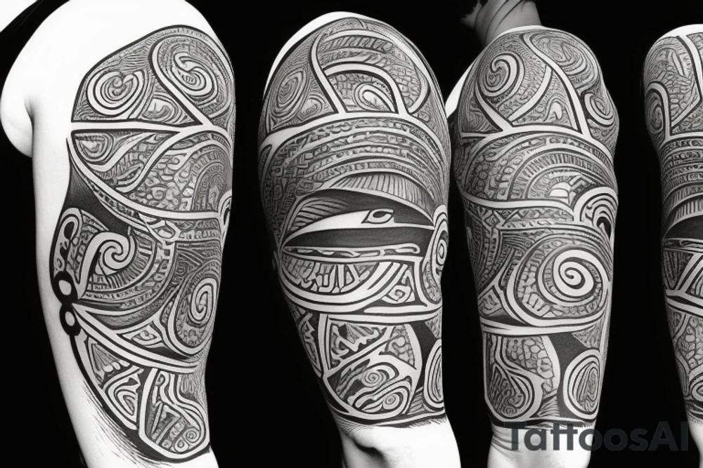 Tattoo with Beach and animals tattoo idea