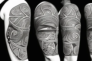 Tattoo with Beach and animals tattoo idea