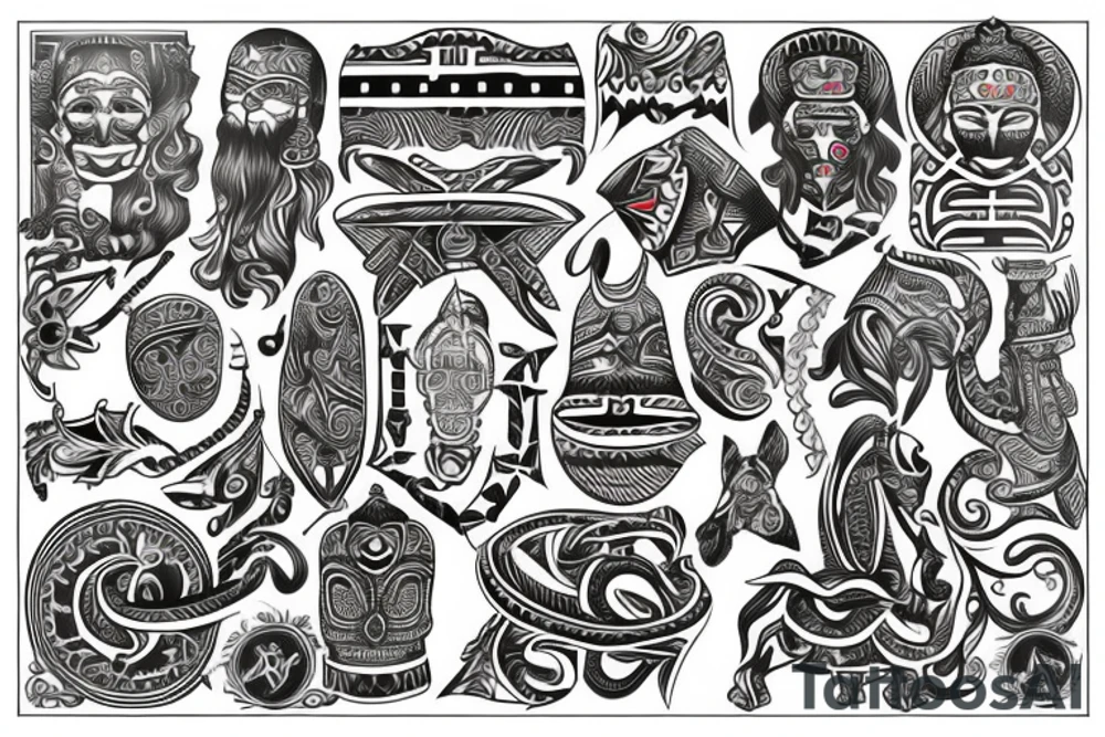 Tattoo that represents the countries Denmark, Norway and Spain tattoo idea