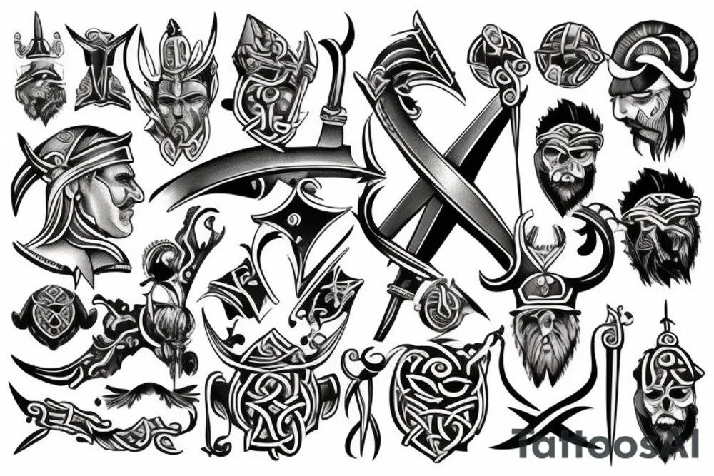 Viking and conquistador tattoo idea