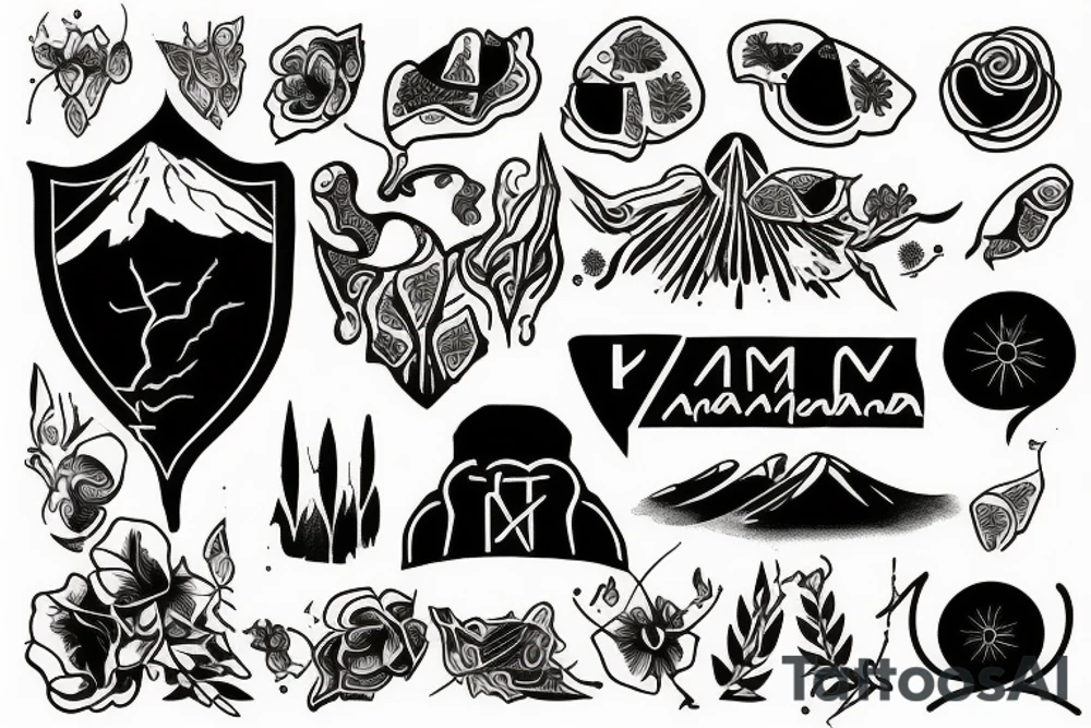 Mount Damavand tattoo idea