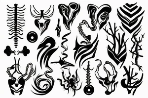 Something for backbone and neck with minimal design tattoo idea