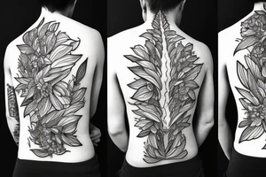 Something for backbone and neck with minimal design tattoo idea