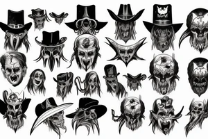 vampire wild west devil face tattoo idea