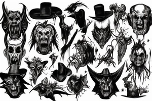 vampire wild west devil face tattoo idea