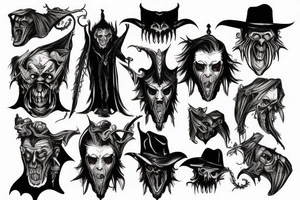 vampire wild west devil face tattoo idea