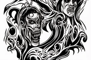 vampire wild west devil face one tattoo tattoo idea