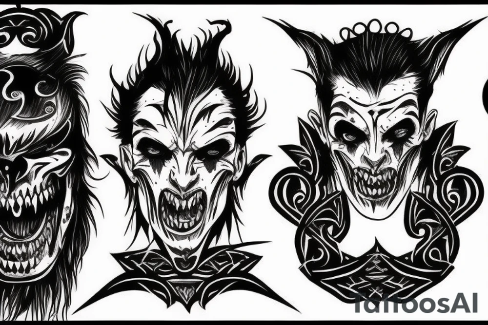 vampire wild west devil face one tattoo tattoo idea