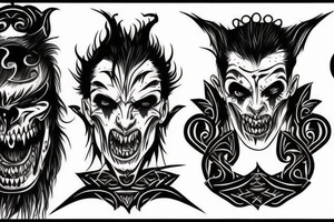 vampire wild west devil face one tattoo tattoo idea
