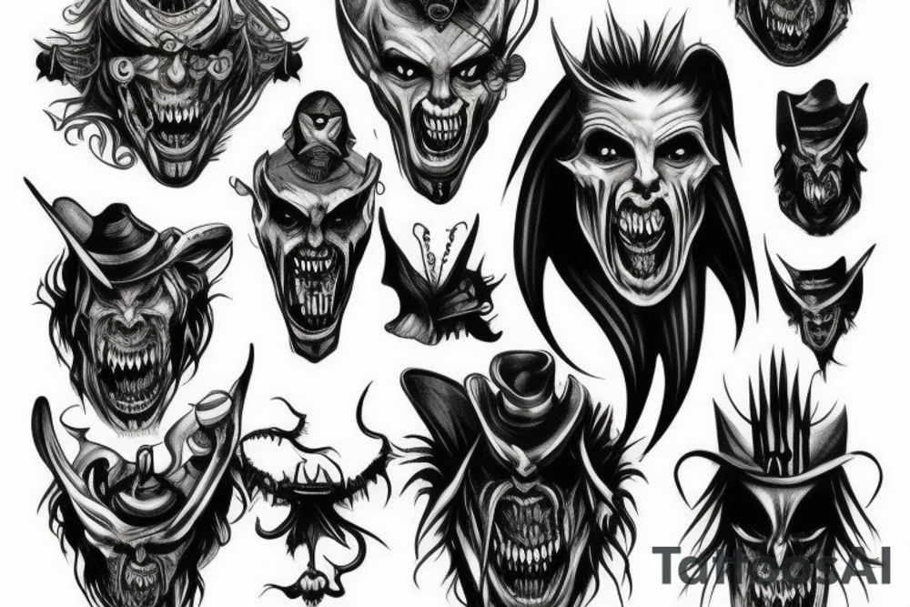 vampire wild west devil face one tattoo tattoo idea