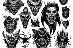 vampire wild west devil face one tattoo tattoo idea