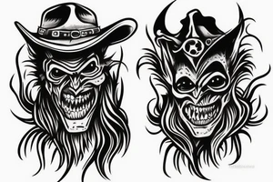 vampire wild west devil face one tattoo tattoo idea