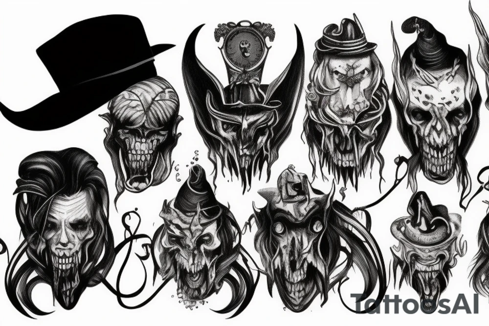 vampire wild west devil face one tattoo tattoo idea