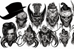 vampire wild west devil face one tattoo tattoo idea