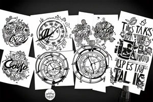 a clock falling through space withe the words "it just takes time" tattoo idea